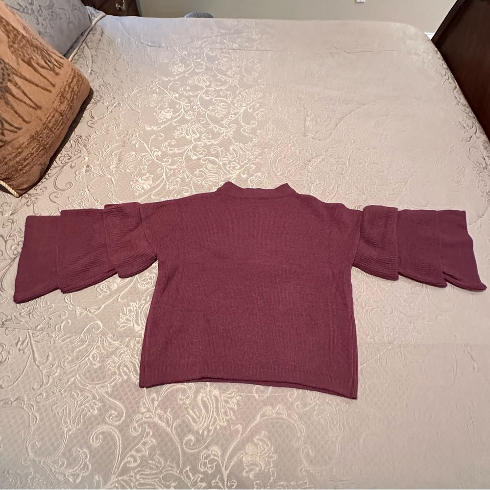 Size MEDIUM POOF BURGANDY SWEATER